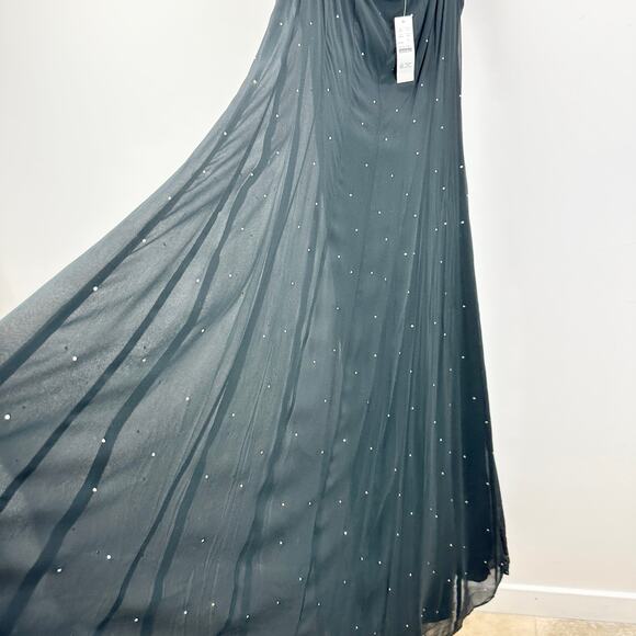 J.Crew Embellished Slip Gown Black Maxi Long Dress Formal Evening US 14 NWT - Picture 8 of 14